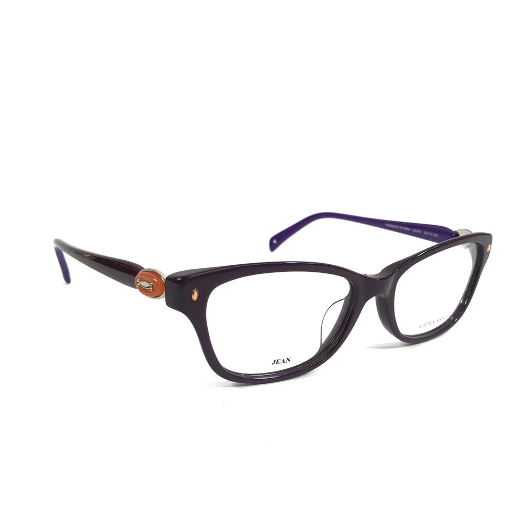 Laura Ashley Eyeglasses Frames Jean C4-FIG Purple Orange Gold Cat Eye 52-17-135